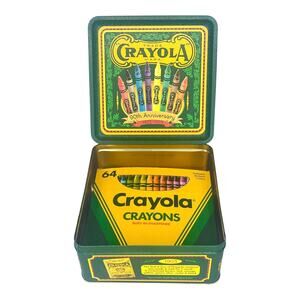 Crayola 90th Anniversary TIN + Classic Box 64 CRAYONS 1903-1993 Collectible New